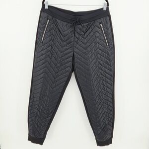 Athleta Black Quilted Chevron Puffer Solstice Apres Jogger Ski Pants Sz 12